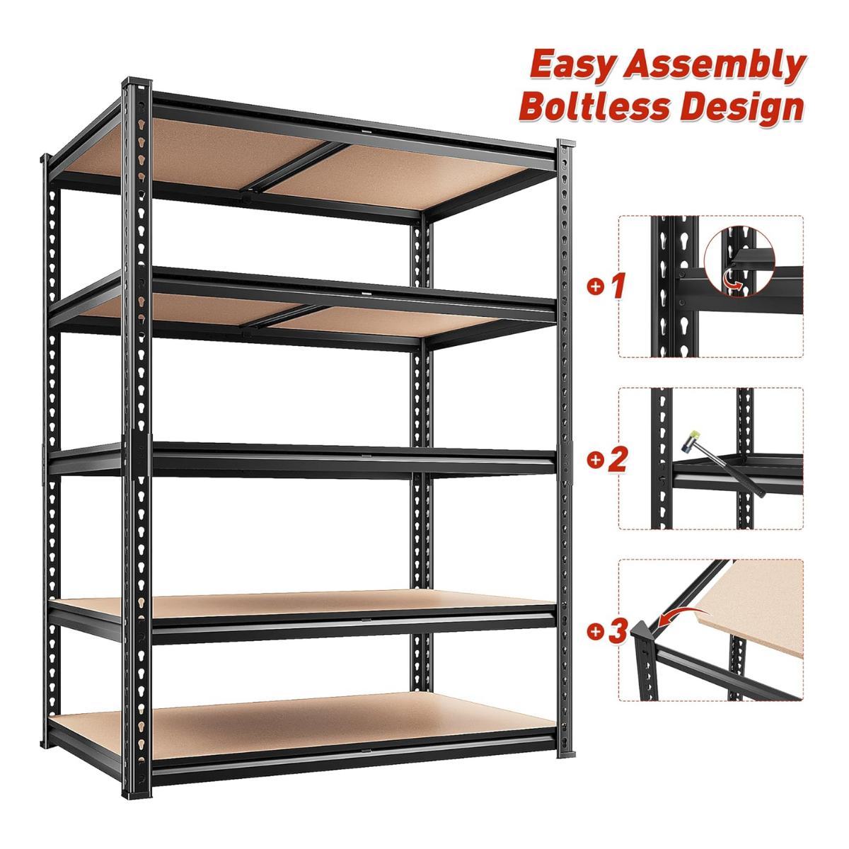 Estante Metálica Ajustável de 5 Níveis com Capacidade de 915 kg – FlexiRack™